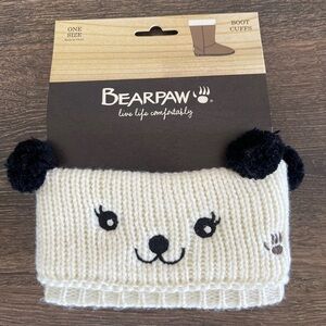 Women’s BearPaw Cream and Black Boot Cuff